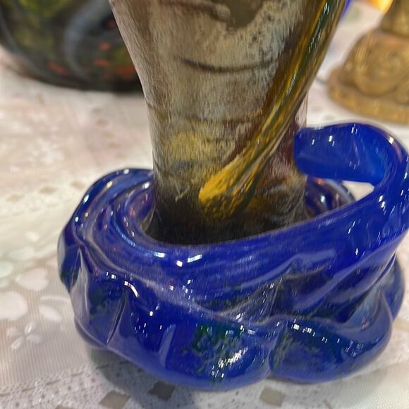 French Art Nouveau Style Art Glass Hand - Picture 7 of 9